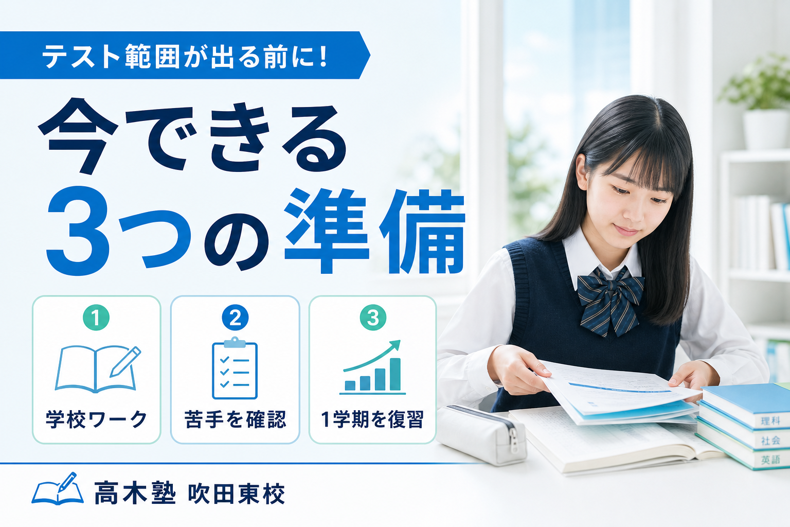 定期テスト範囲発表前に始めたい3つの準備