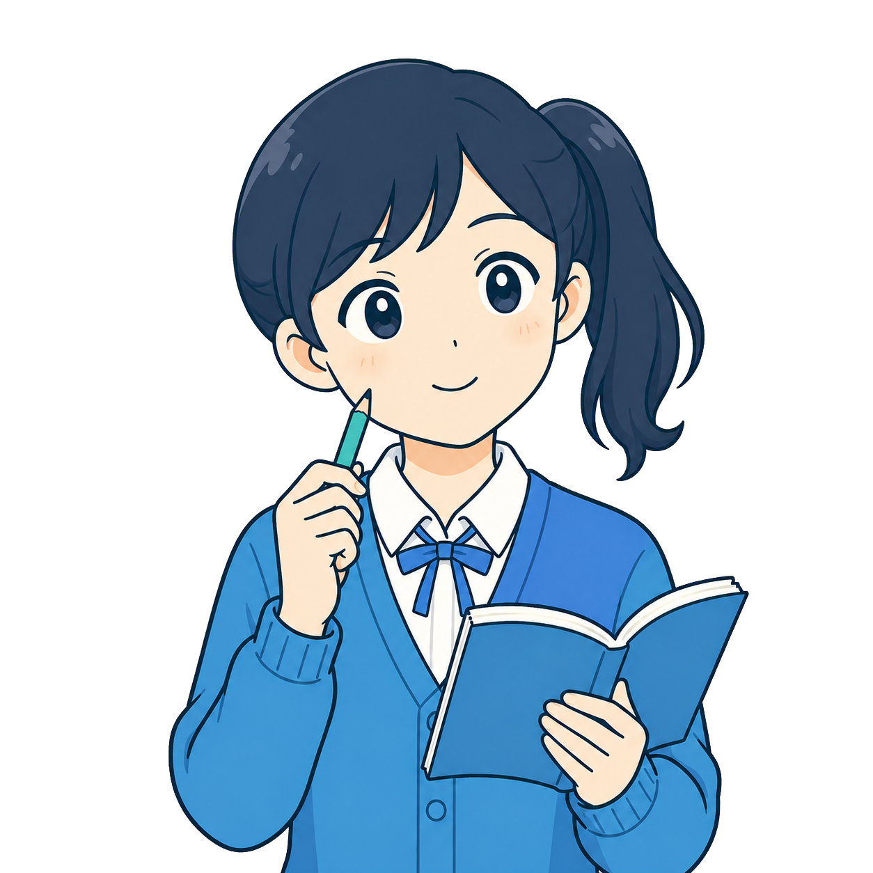 勉強について考える女子生徒