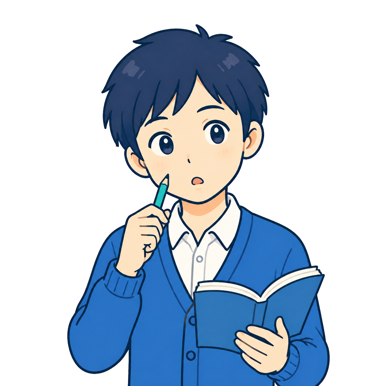 勉強について考える男子生徒