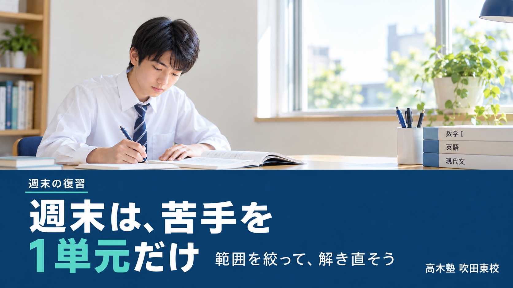 週末は苦手を1単元だけ。範囲を絞って解き直そう｜高木塾 吹田東校